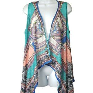 Flying Monkey Anthropologie Sleeveless Cardigan Cover Up Size S Open Boho New